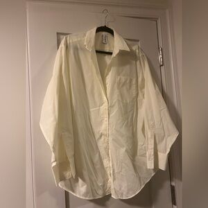 Oversize Butter Yellow Button Down Shirt